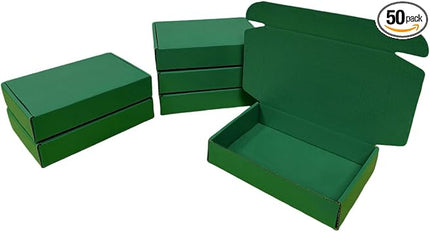 50-Piece Hunter Green Mini Corrugated Shipping Boxes