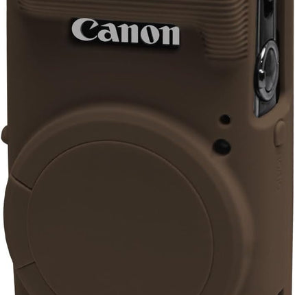 Easy Hood Case for Canon PowerShot IXY 650/ELPH 360 Camera, Soft Silicone Camera Cover with Removable Lens Cap, Slim Fit Anti-Scratch Carrying Protective Case Camera Body Skin Sleeve(Brown)