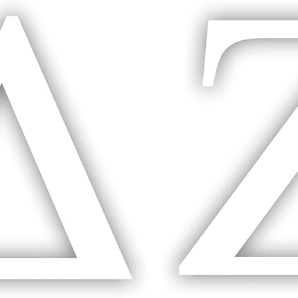Delta Zeta Greek Sorority Sticker Decal, 2.5 Inches Tall, White