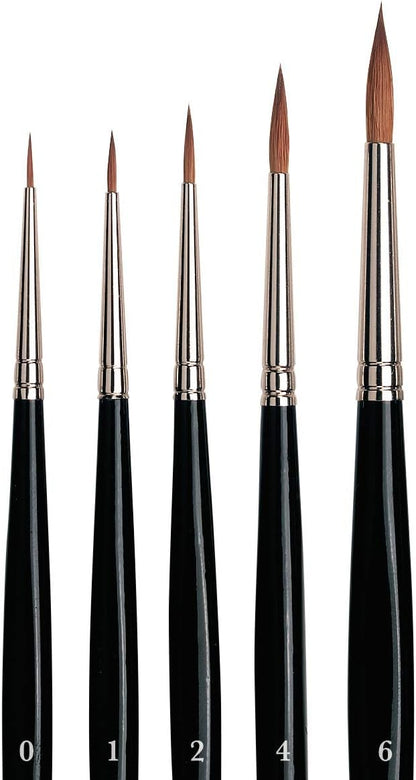 Russian Red Sable Watercolor Round Brush Set, Sizes 0-6 - photo 2