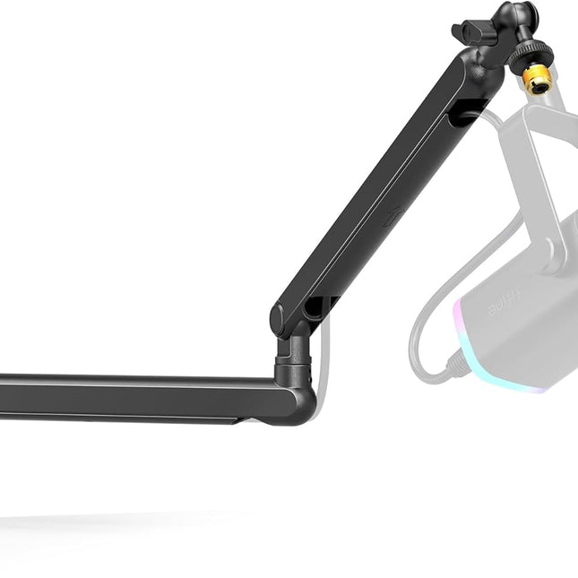 Microphone Boom Arm, Low Profile Adjustable Stick Microphone Arm Stand with Desk Mount Clamp, Screw Adapter, Cable