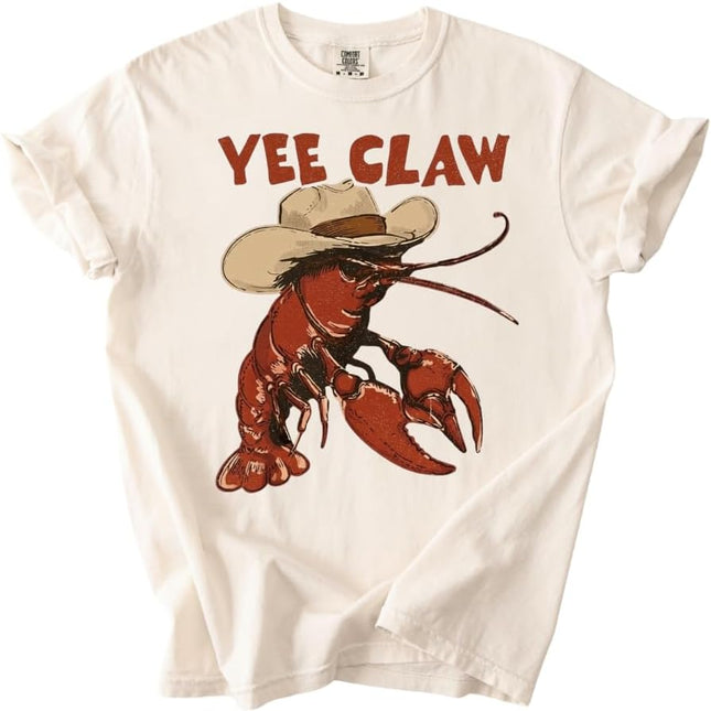 Yee Claw Shirt, Lobster Yee Claw Shirt, Funny Lobster Shirt, Western Beach Top Amalfi Coast Trip, Tomato Girl Summer