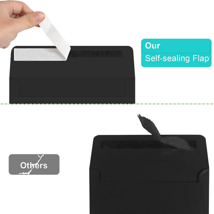 70 Packs of Invitation Envelopes, A2 Envelopes Black, Postcard Envelopes for 4.5x5.5 Cards, Envelopes for Invitations, Self Seal for Photos RSVP, Greeting Cards
