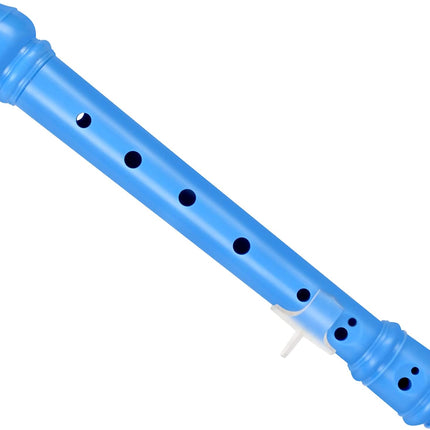 Eastrock Recorder Instrument German Style Soprano Recorder Blue 3 Pieces for Beginners with Cleaning Rod, Fingering Chart, Packing Bag, Thumb Rest
