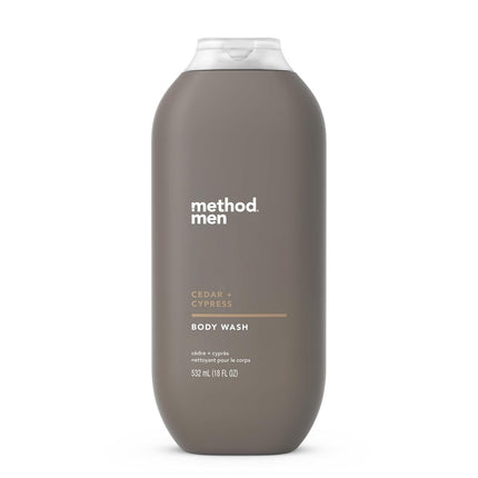 Method Men Body Wash, Cedar and Cypress, Paraben and Phthalate Free, Quick-Lathering Cleansers, Cruelty Free, 18 oz (Pack of 1)