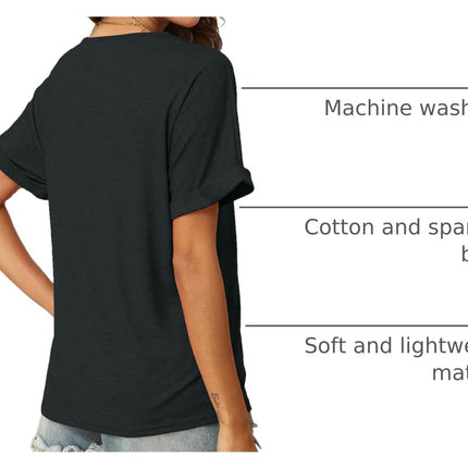 2PCS T Shirts Short Sleeve V Neck Tees Womens Tops Fashion Beach Vacation Clothes 2026 Casual Summer Spring Outfits