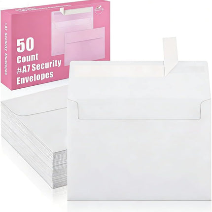 Self-adhesive envelope, 5.25 x 7.25 inches, white - ideal for storing small items in the home office, easy to stick, no water or licking seal design，Pink