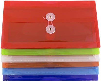 Plastic Filing Envelopes with Button & String Tie Closure - #10 Business Booklet - 5 1/4 x 10 - Assorted - photo 4