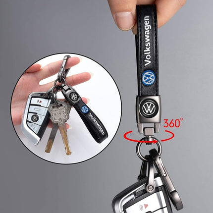 Car Keychain Keyring for Automobile,Car Key Lanyard for Women&Men,Leather Key Chain Compatible With Volkswagen VW Bora Beetle Tiguan Polo Passat Jetta SEAT Holder Replacement