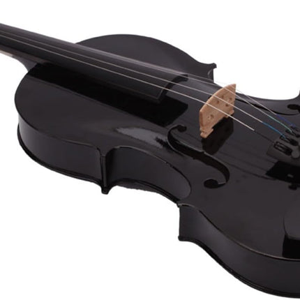 4/4 Beginner Violin for Adults,Complete Full Size Violin Kit with Portable Case,Bow, Rosin All Accessories Included (4/4 Black)
