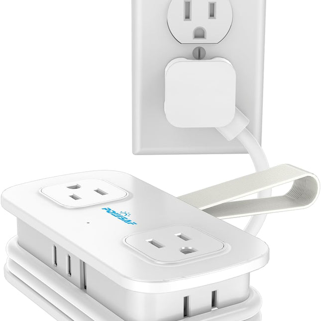 Cruise Essentials 4-Ft Travel Power Strip with 4 Outlets and 3 USB Ports (2 USB C), Non Surge Protector for Cruise