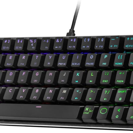 Cooler Master SK620 60% Space Gray Mechanical Low Profile Gaming Keyboard, Click Blue Switches, Customizable RGB, Ergonomic Design, USB-C Connectivity, Mac/Windows, QWERTY (SK-620-GKTL1-US)