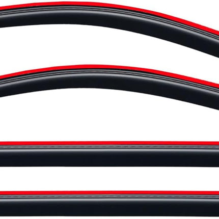 in-Channel Rain Guards for 2014-2018 Chevy Silverado/GMC Sierra 1500 Crew Cab ONLY, Window Visor Shields Vent Deflector Shade Wind Dark Smoke for 15-19 Silverado/Sierra 2500HD 3500HD, Tape on, 4PCS