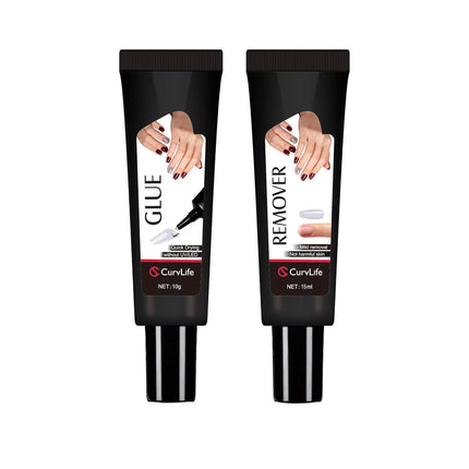 10g Semi Solid Nail Glue for Press Ons with 15ml Nail Glue Remover