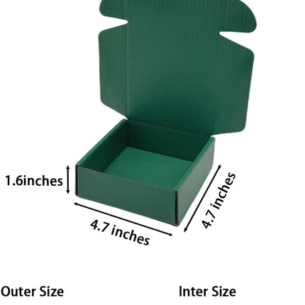 50 Pcs 4.7 x 4.7 x 1.6 Inches Mini Size Corrugated Cardboard Gift Boxes Recyclable Shipping Boxes for Packing Jewelry Ornament Gift Craft Packaging Supplier (Hunter Green)