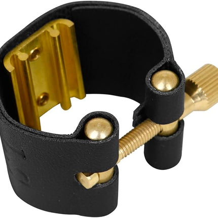 Bb Clarinet Leather Ligature Fastener and Plastic Cap for Clarinet Mouthpiece, Ligature Fastener Mouthpiece Cover with Plastic Cap