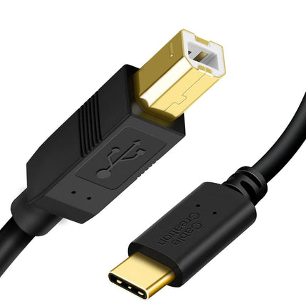 CableCreation USB C Printer Cable 1 m, Printer Cable USB C to B, Scanner Cable Printer Cable to USB MIDI Cable for Yamaha Casio Digital Piano MIDI Controller DJ Controller, 3.3 ft Black
