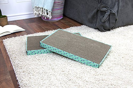 XL 3-Pack Cat Scratcher Pads – Durable Corrugated Cardboard Scratch Pads – Double-Sided for Longer Use, Cat Claw Maintenance & Furniture Protection, Cat Scratching - 10" x 18"