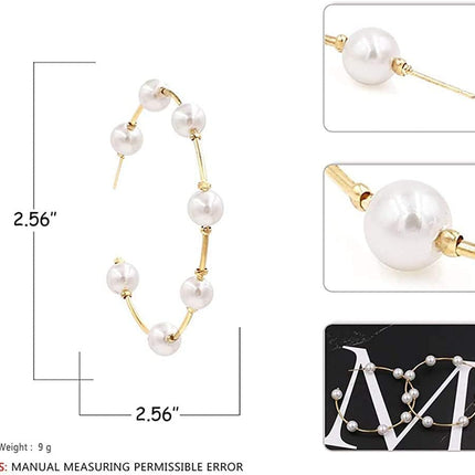Pearl Hoop Earrings for Women Fashion Hypoallergenic Girls Pearl Earrings Drop Dangle Earrings Jewelry Gifts