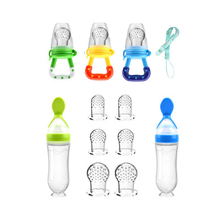 Alimentador de frutas para bebé/chupete de alimentos frescos (paquete de 3) - Alimentadores para dentición infantil | Mordedor de silicona para bebés | Chupete esencial para alimentos sólidos para bebés, niños pequeños e infantes