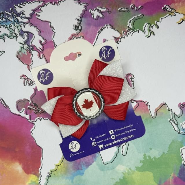 Canada Hair Bow for Girls – Canadian Flag Boutique Bow Clip