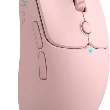 RK ROYAL KLUDGE MO1 Wireless Mouse, 55g Ultra-Lightweight Computer Mice, 6 Programmable Buttons, 2.4GHz/Bluetooth/Wired, 6000 DPI Optical Sensor, Pink