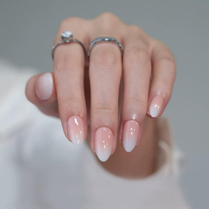 Press On Nails, Short Almond Pink Fake Nails, 32Pcs Full Kit - photo 3