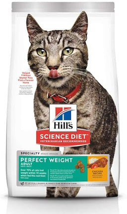 Hill's Science Diet Adult Perfect Weight Dry Cat Food, Chicken, 3 lb. Bag