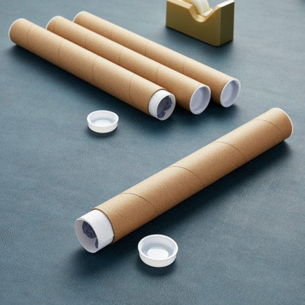 Mailing Tubes with Caps, 2 in x 24 in - 1 Pack - Kraft - for Shipping, Packing, Bulk Round Packaging, Cardboard Mailers, Poster, Art Prints, Maps, Blueprint
