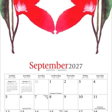 Live with Intention | 2027 7 x 14 Inch (Hanging) Monthly Mini Wall Calendar | Featuring the Artwork of Renee Locks | Brush Dance | Art Paintings Inspiration Motivation