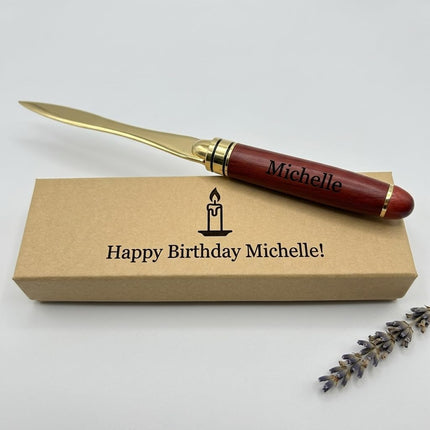 Personalized Letter Opener with Engraved Gift Box – Custom Envelope Opener – Laser Engraved Name – Desk Accessory – Unique Gift for Men, Women, Boss, Office