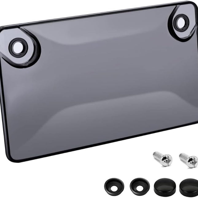 Motorcycle License Plate Holder, Unbreakable Motorbike License Plate Protector with Installation Screws & Caps