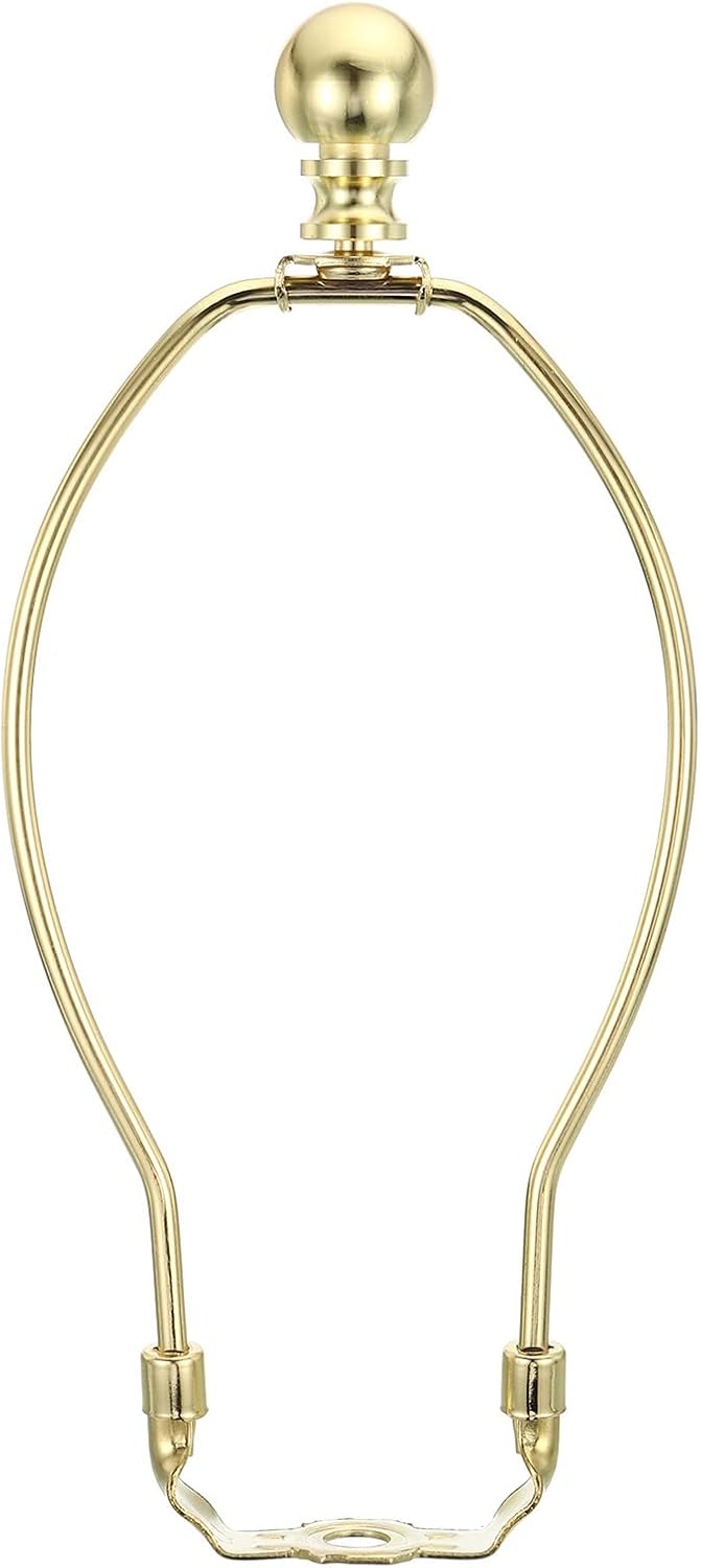 8 Inch Gold Tone Lamp Harp Kit with Finial