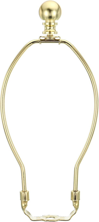 8 Inch Gold Tone Lamp Harp Kit with Finial