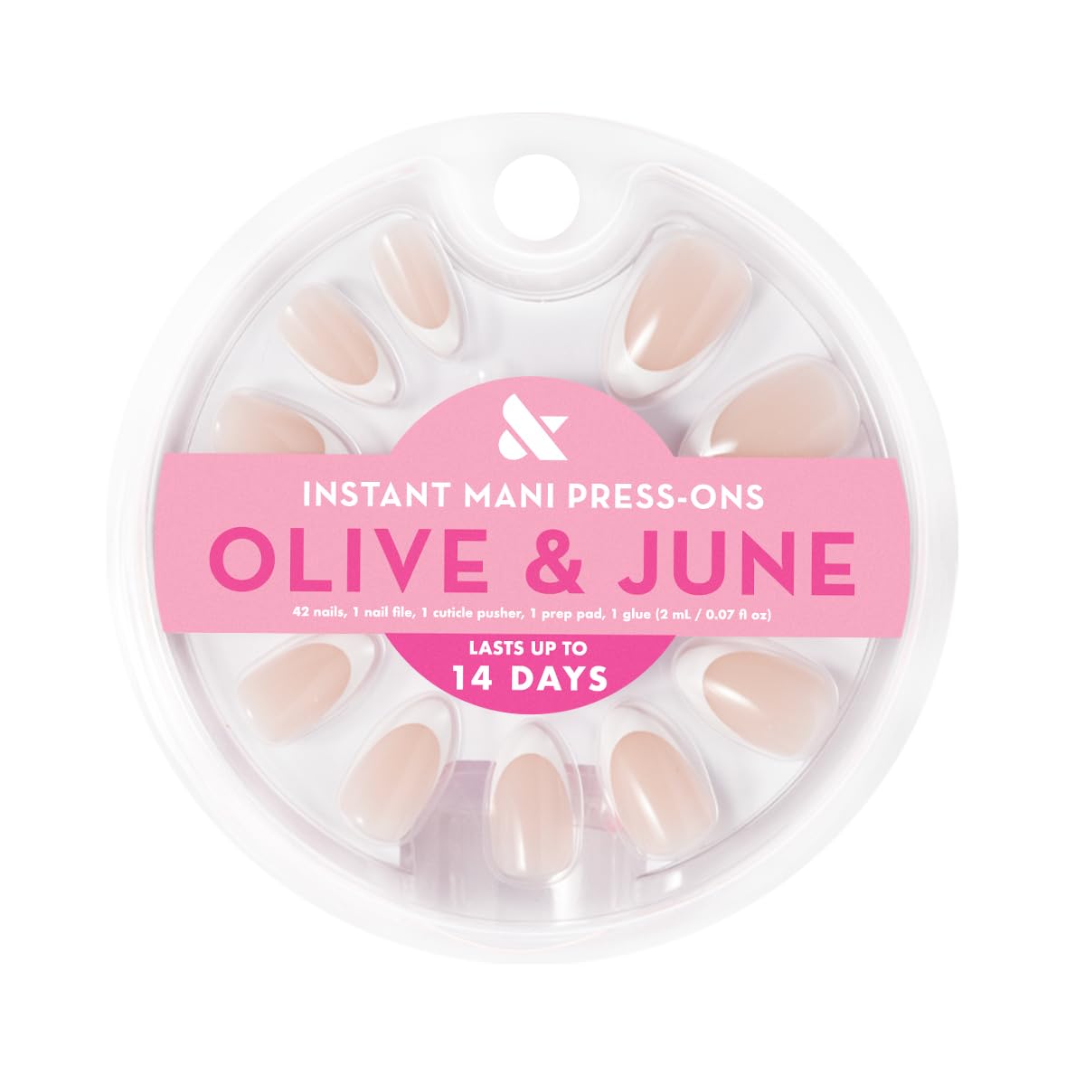Instant Mani Summer Press-On Nails - Medium Almond Iconic French - photo 2