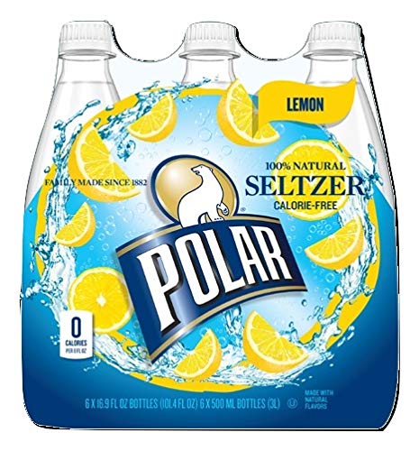 100% Natural Calorie-Free Seltzer Water, 500ml (16.9oz) Bottles (Lemon, Pack of 12)