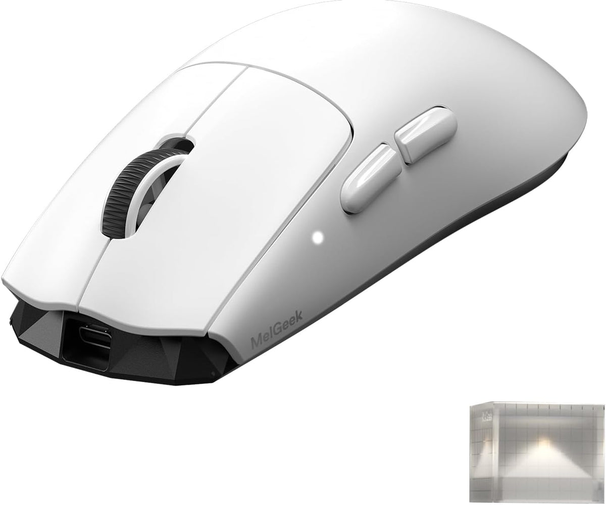 Lightweight Mouse, Wireless Gaming Mouse, 49g, 8K Polling, 30K DPI Sensor, 215 Hr Battery, 2.4G/USB-C, with Light