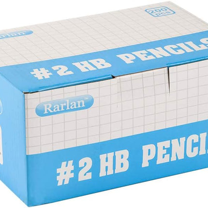 Rarlan Wood-Cased #2 HB Pencils, Pre-sharpened, 200 Count Bulk Pack