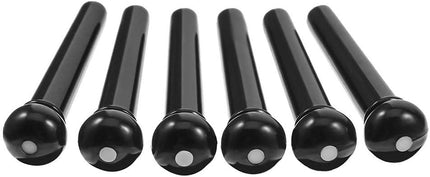 Plastic Acoustic Guitar Bridge Pins Pegs-6pcs with 1pc Bridge Pin Puller Remover Guitar Parts Replacement Tool-Black