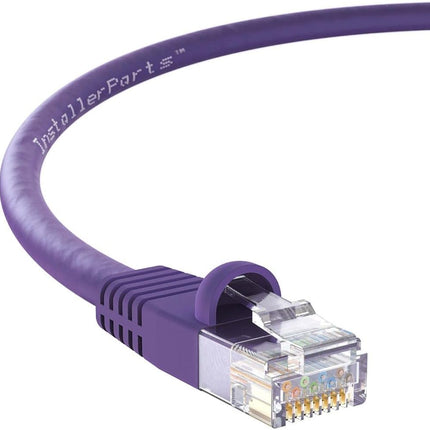 InstallerParts CAT6 Cable UTP Booted - Purple, 3 FT, 1 Pack - Professional Series - 10Gbps, Cat6 Patch, Ethernet, Network, Internet Cable