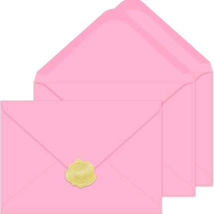 A7 Envelopes 30 Pack 5x7 V-Flap Thick Invitation Envelopes for 5x7 Photos,Cards, Birthday, Weddings, Graduations, Announcements, Baby Shower 5.28 "x 7.13" (Pink, A7)