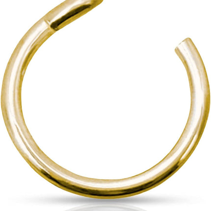 EnCharmed 925 Sterling Silver or 14k Gold Filled Fake Clip on Nose Ring, Handmade 20 Gauge Tiny Faux Non Piercing Huggie Hoop