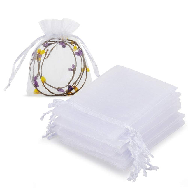 100pcs Organza Jewelry Bags 3x4 in Small Mesh Bags Drawstring