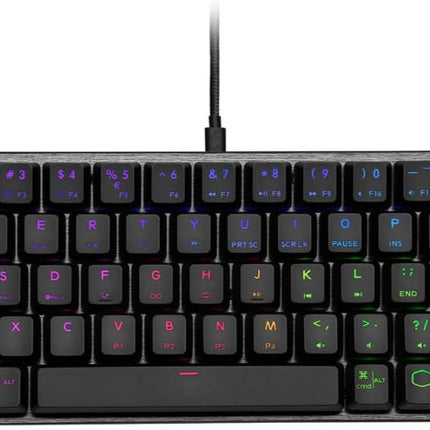 Cooler Master SK620 60% Gunmetal Mechanical Keyboard with Low Profile Red Switches, New and Improved Keycaps, and Brushed Aluminum Design
