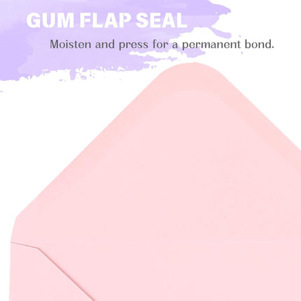 50 Count 4x6 Envelopes Pink, Contour Flap A4 Envelopes for Engagement Invites, Weddings Invitation, announcements, Baby shower, Perfect for RSVP Card 120gsm, 4.6 x 6.3 Inches