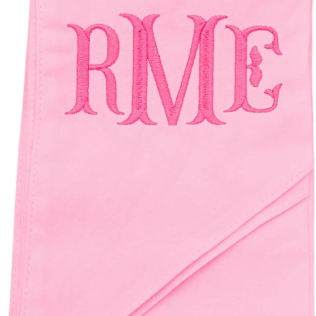 Personalized Newborn Swaddle Sash with Cotton Bow