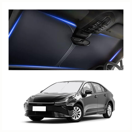 300T Thickened Automotive Glass Sunshade and Comes with Storage Bag,Keep Car Interior Cool,Universal Windshield Sun Shade Fit for Cars,Trucks,SUVs (L: 57.08 * 31.5 inch)