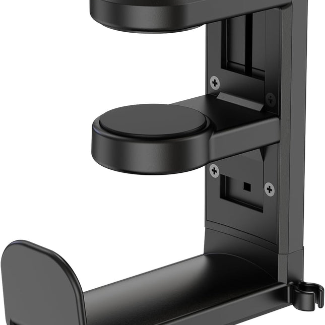 Rotating Headphone Stand - PC Gaming Headset Holder, Adjustable Clamp-on Under Desk Hanger With 360 Degree Swivel &