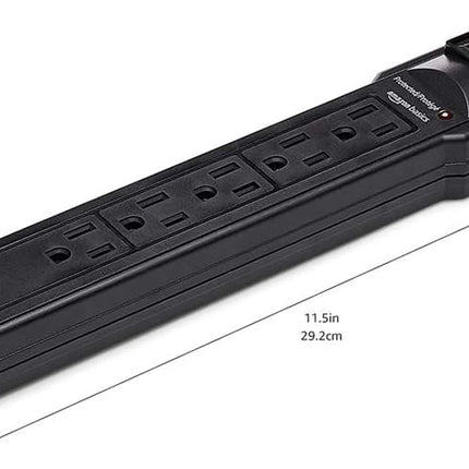 Amazon Basics Surge Protector Power Strip, 6-Outlet, 790 Joules, Circuit Breaker, LED Indicator Light, 6ft Extension Cord, Black