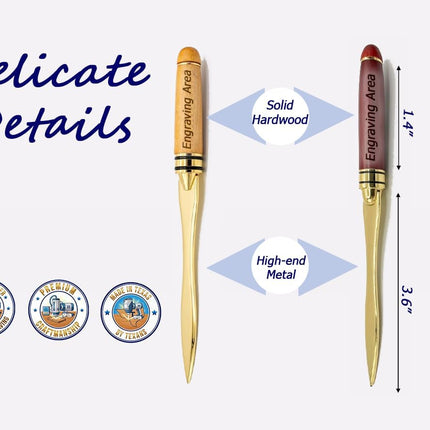 Personalized Letter Opener with Engraved Gift Box – Custom Envelope Opener – Laser Engraved Name – Desk Accessory – Unique Gift for Men, Women, Boss, Office